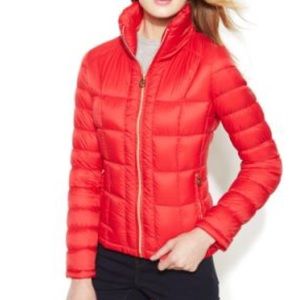 Red MICHAEL by Michael Kors quilted puffer jacket
